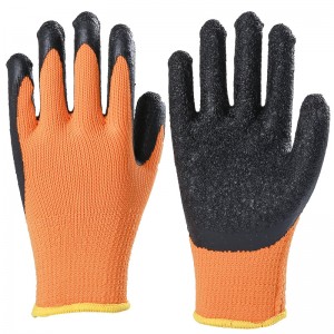 Нейлоновые латексные рабочие перчатки с морщинистым покрытием Строительные перчатки