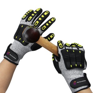 Kraftig TPR-knobeskytter anti-vibrations-mekaniske handsker