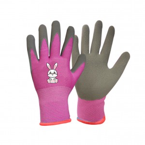 Watoto Colorful Gardening Gloves Rubber Coated Usalama Kazi Gloves