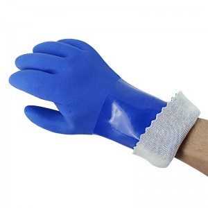 Powlekane PVC odporne na zimno rękawice o dużej wytrzymałości, wodoodporne ciepłe rękawice robocze do pracy w zamrażarce, odporne na olej, antypoślizgowe