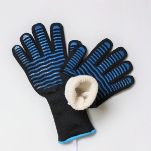 BBQ-grillhandschoenen Hittebestendig: vuurvaste handschoen op hoge temperatuur voor het grillen van rookbarbecue