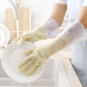 Sarung Tangan Pencuci Piring Dapur Rumah Tangga Tahan Air Tahan Panas Sarung Tangan Pembersih Cuci Piring PVC Tahan Lama