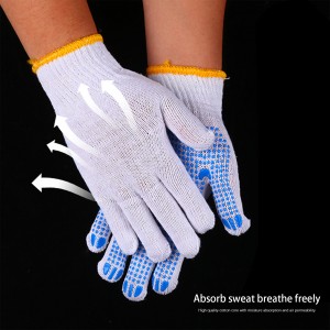 Good Quality Blue Pvc Dots Gloves Aqua Probatur Industrial Cotton Safety Working Gloves