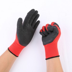 Werkshandskoene, latex-rubberbedekte handskoene vir werk, tuinmaak en algemene doeleindes