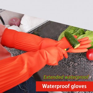 Kuchyňské nádobí Kvalitní gumové rukavice 45 cm dlouhé voděodolné gumové rukavice