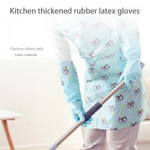 Factory Custom Winter Thickening Warmth Waterproof Kitchen Cleaning Rubber Dishwashing Gloves