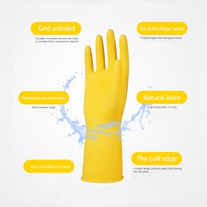 Reusable Household Gloves, Rubber Dishwashing gloves, Sobrang Kapal, Long Sleeves, Paglilinis ng Kusina, Trabaho