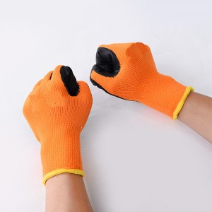Nylon Latex Wrinkle Coated Work Gloves Construction Gloves