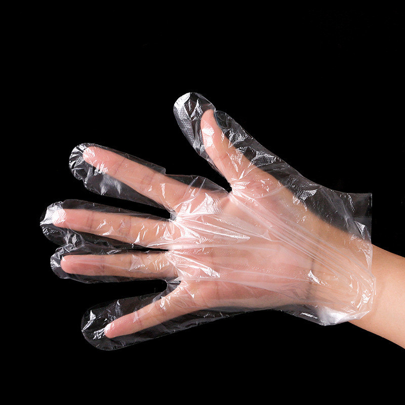 Guantes de plástico desechables, guantes de mano de polietileno transparente gratis, no estériles para limpiar, cocinar, teñir el cabello, lavar platos, manipular alimentos