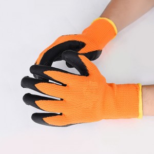 Nylon Latex Wrinkle Coated Work Gloves Construction Gloves