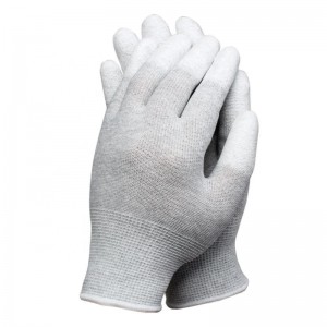 Anti-static Gray PU Coated Polyester Top Fit Gloves Usalama wa Kazi