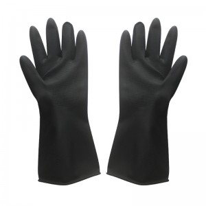 Black Latex Industrial Gloves Industrial Rubber Gloves na may Orange Lining na guwantes na pangkaligtasan