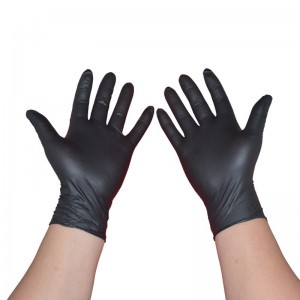 Черни немедицински нитрилни ръкавици без прах