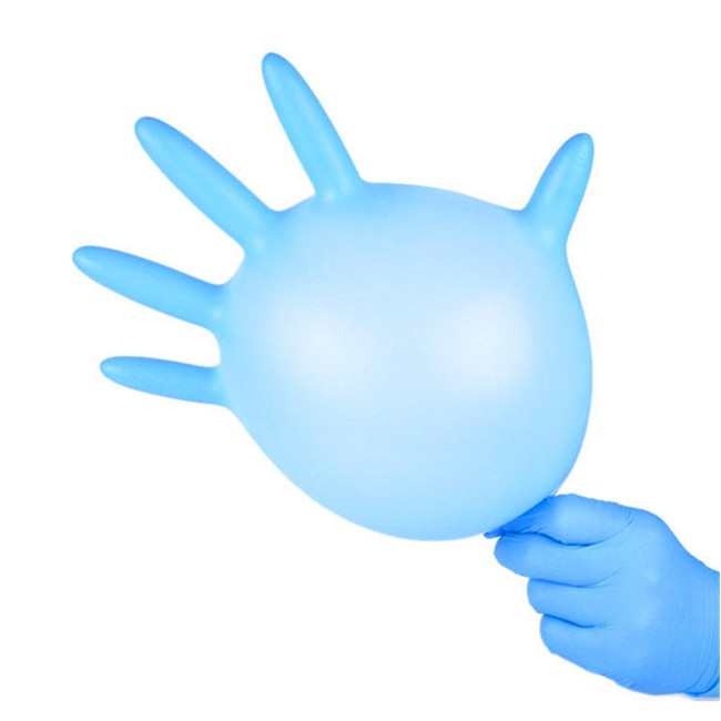 Сини нитрилови ръкавици за преглед на ниски цени Представено изображение