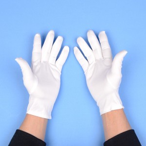 Церемониално дишащо персонализирано лого на екрана %100 бели органични памучни ръкавици за маншет