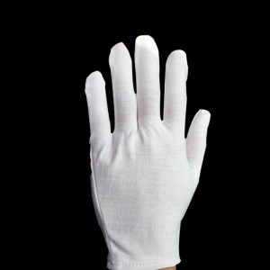 Upacara Bernafas Logo skrin tersuai %100 sarung tangan Kapas organik putih untuk Gelang