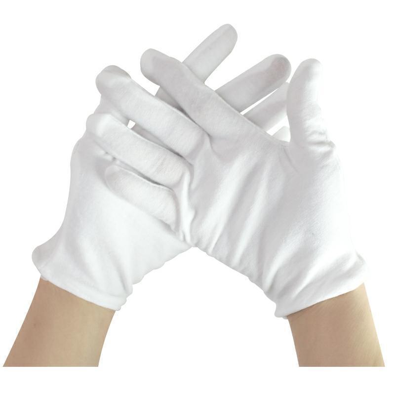Ceremonija prozračne prilagođeni logo ekrana %100 bijele organske pamučne rukavice za narukvicu
