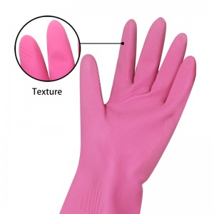 Čína Veľkoobchodné extra dlhé latexové gumené rukavice pre domácnosť s podšívkou na umývanie riadu