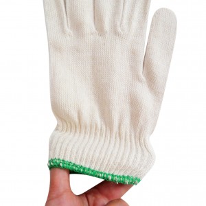 Търговия на едро 100% памучни ръкавици Плетени памучни ръкавици Защитни промишлени работни ръкавици