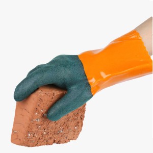 Radne rukavice otporne na kemikalije s pamučnom podstavom i potpuno umočenim PVC vinilnim premazom za industriju