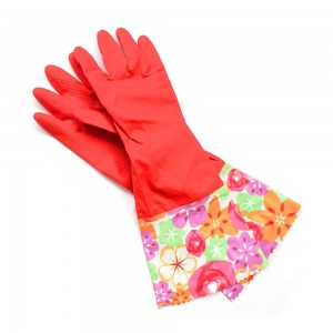 Mga Gloves na Panghugas ng Pinggan Malaking Mahabang Cuff at Flock Lining Mga Gloves na Panglinis ng Bahay