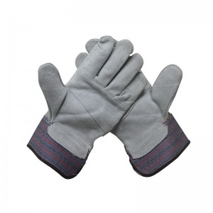 Economy Leather Palm Canvas Safety Cuff Welding Gloves Sell Work Gloves