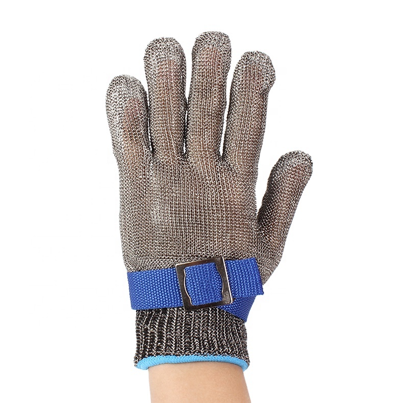 Качествени метални ръкавици, устойчиви на рязане, мрежести ръкавици от неръждаема стомана за безопасност при рязане на месар