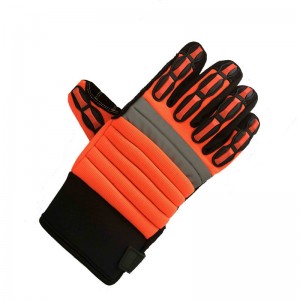 Destikên dij vibrasyonê, SBR Padding, TPR Protector Gloves Impact Gloves, Men Mechanic Work Gloves