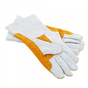 Висококачествени ръкавици за заваряване от кравешка кожа, защитни ръкавици за ръце