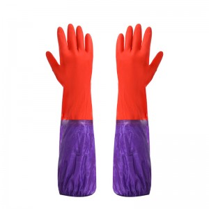 Hot Sale 68cm Rode Pvc Handbescherming Industrie Handschoenen Extra Lange Mouwen PVC Gecoate Handschoenen