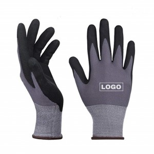 ស្រោមដៃសុវត្ថិភាពការងារ MicroFoam Nitrile Coated Gloves សម្រាប់ការសាងសង់