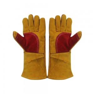 Industrial protective cow split leather safety gloves working gloves tig welding gloves