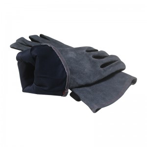 Leather Oven Heat Resistant BBQ Gloves Mataas na Temperatura 800 Degrees Barbecue Grill Mga Leather Gloves