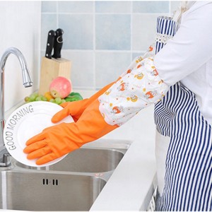 Bagong Arrival Anti-allergic Long Sleeve Rubber Gloves para sa Paglalaba at Paglilinis ng PVC Wash Gloves Latex Kitchen Glove