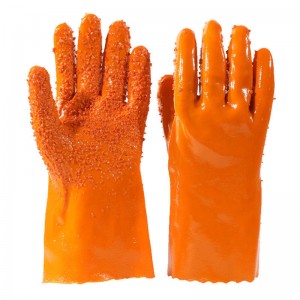 Orange Raised Maliza PVC Coated Glove Pvc Viwanda Gloves