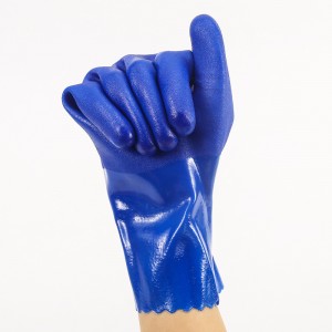 Γάντια βαρέως τύπου με επίστρωση PVC, αδιάβροχα θερμά γάντια εργασίας για εργασίες κατάψυξης, ανθεκτικά στο λάδι, αντιολισθητικά