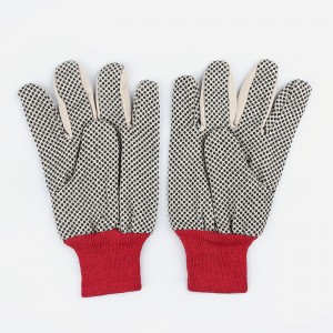 Röd och vit PVC-prickade borrhandskar Handledsarbetshandskar Handskydd Stickade handskar Bomull & Poly Bomull Tyg alla storlekar