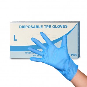 Βασικά πλαστικά γάντια μιας χρήσης TPE, για χειρισμό τροφίμων, ανάγλυφη πούδρα χωρίς λάτεξ, μη αποστειρωμένα