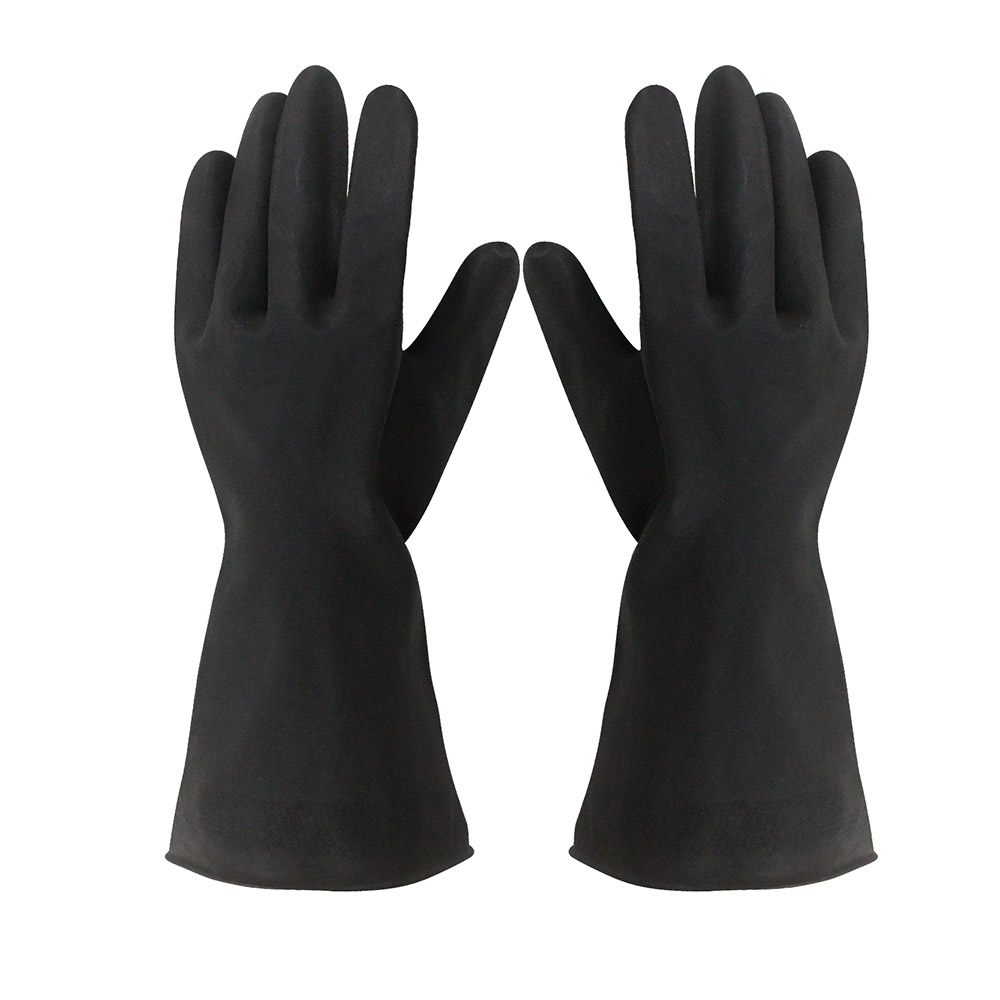 Wholesale Anti Slip Latex Chemical Resistant Rubber Gloves para sa Industriya