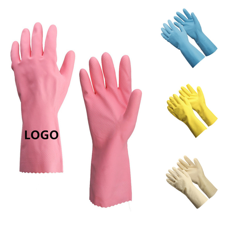Nhiều màu Biểu trưng tùy chỉnh Cao su Gia dụng Làm sạch Công nghiệp Rửa chén Găng tay