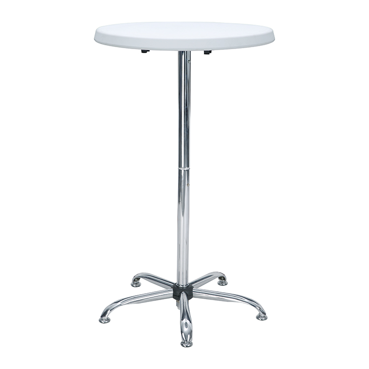 2020 new design modern commercial 70CM round cocktail coffee plastic white high folding bar table