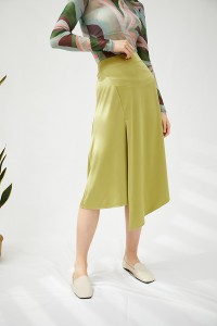 I-Asymmetry High Waist Wrap Midi Bodycon Skirt