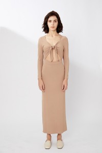 Γυναικείο φόρεμα Crop με κούφιο κόμπο Jersey Slim Wrap