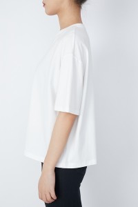 Модерна дамска тениска с графика на заек, плетена основна дамска тениска 100% памук, широка