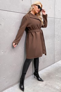 Plus Size Waterfall dab tshos Belted Overcoat