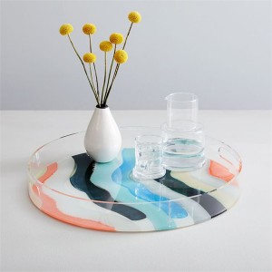 Дугуй Plexiglass Barware эзэмшигч Халуун орны нийлэг коктейлийн шилэн савны тавиур