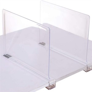Separadores de estantes de acrílico transparente para armarios Separador de armarios para armarios de madeira