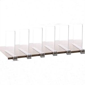 Diviseurs d'étagère en acrylique transparent, séparateur de placard d'étagère pour placard en bois