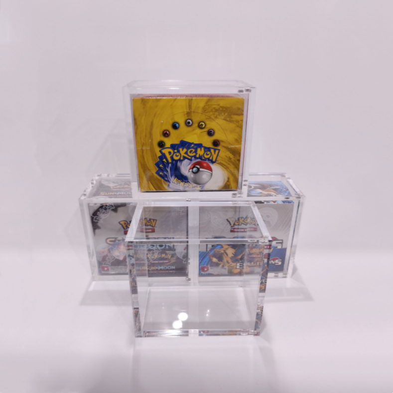 wholesale Pokemon ETB Display Case With Magnet Lid Acrylic Booster Box Display case with screw assembly closure Protector case