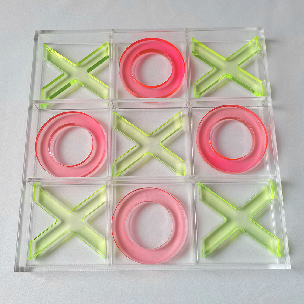 Deluxe Acrylic Tic Tac Toe Game Set Clear Acrylic Game Bord